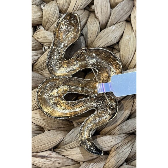 DESIGNER STYLE UNSIGNED HUGE 3.25 INCH SNAKE BROOCH / PENDANT Multicolored - Picture 4 of 6